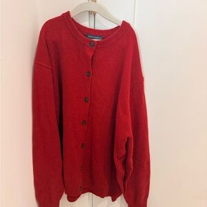 Brandy Melville Bright Red Button-Front Cardigan